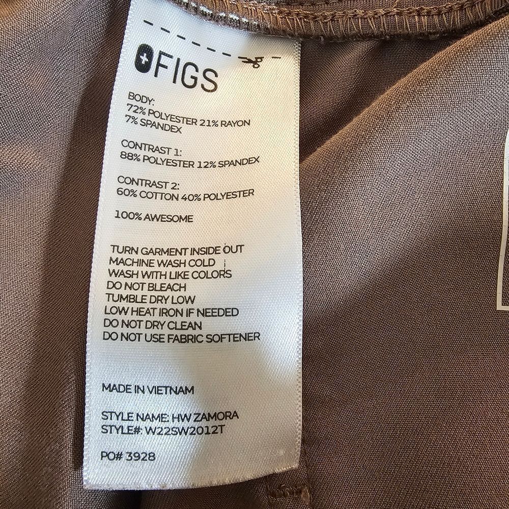 Figs Brown Joggers with Pink Drawstring - Picture 9 of 9